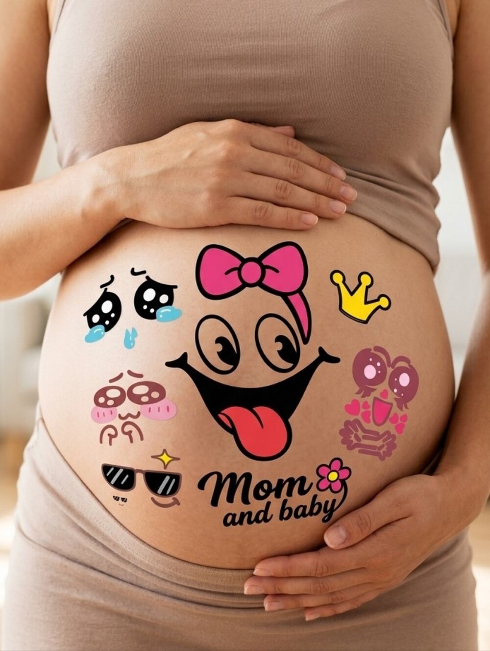 🤰 Cute Pregnancy Belly Stickers & Maternity Photo Props Vinyl Decals (28 Pcs)
